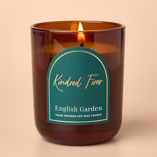 English Garden Scented Amber Candle