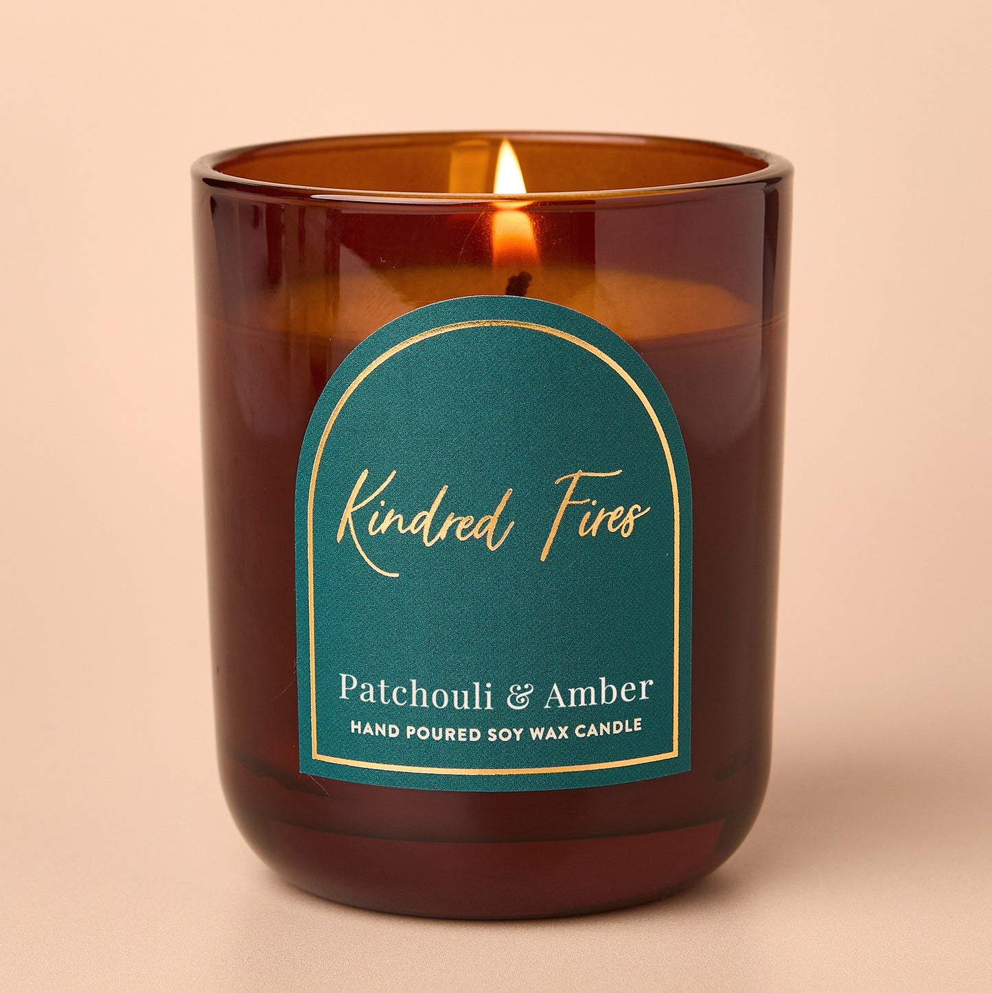 Patchouli & Amber Scented Amber Candle