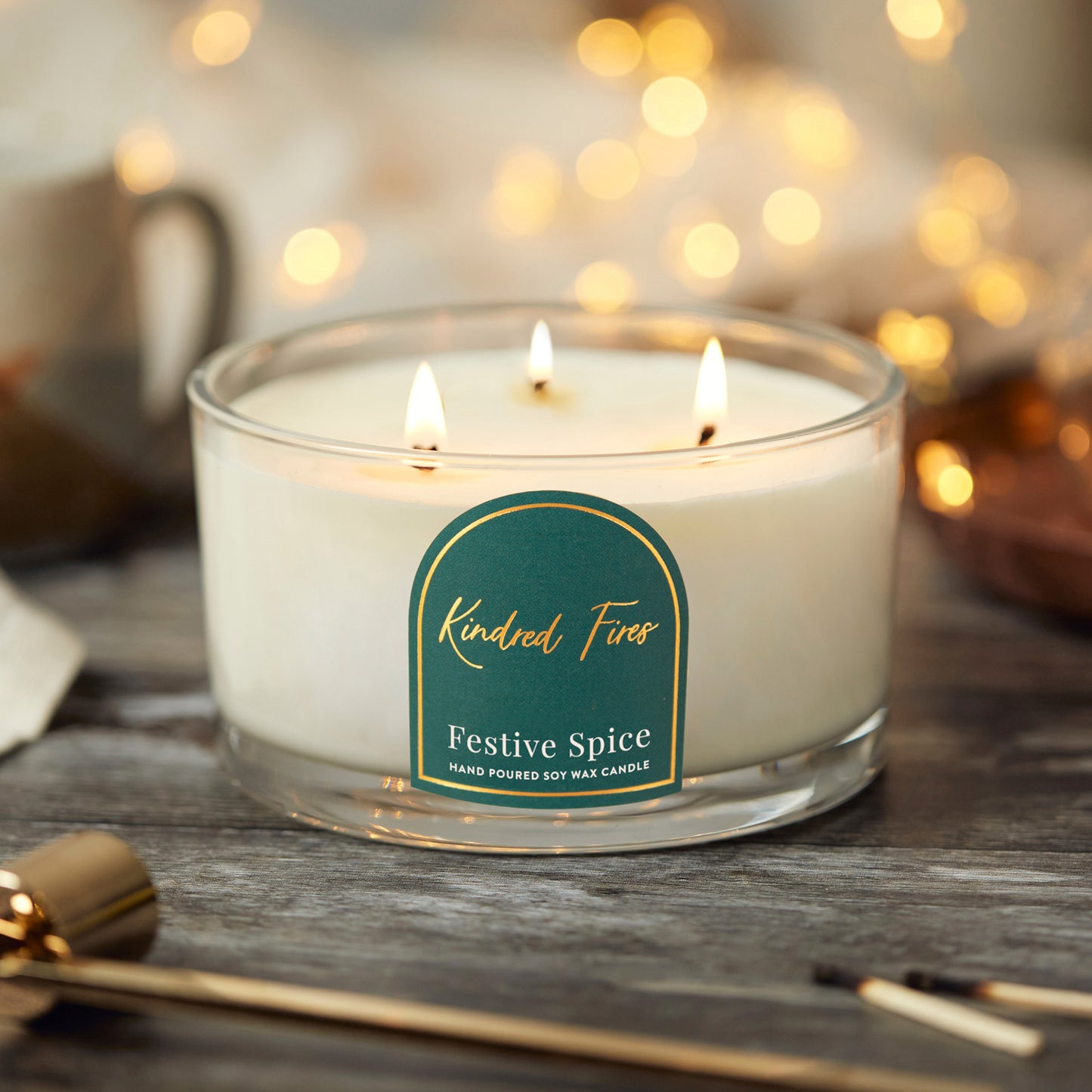 Festive Spice Scented Luxury 3 Wick Candle