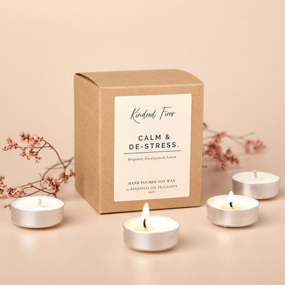 Calm and De-stress Blend Essential Oil Soy Wax Tealights