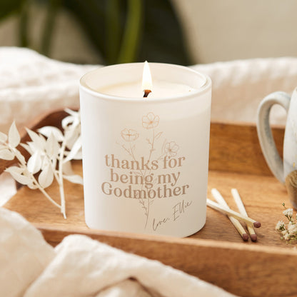 Thank You Godmother Christening Keepsake Candle