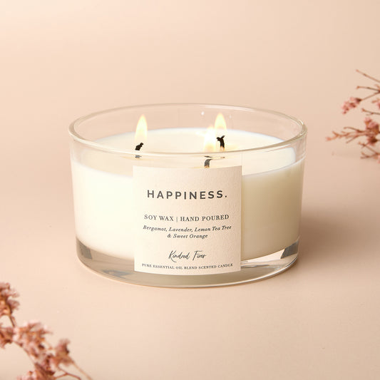 3 Wick Large Aromatherapy Candles - Sleep, De-stress, Happiness, Focus, Energy