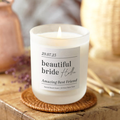 Best Friend Wedding Day Keepsake for Bride Candle