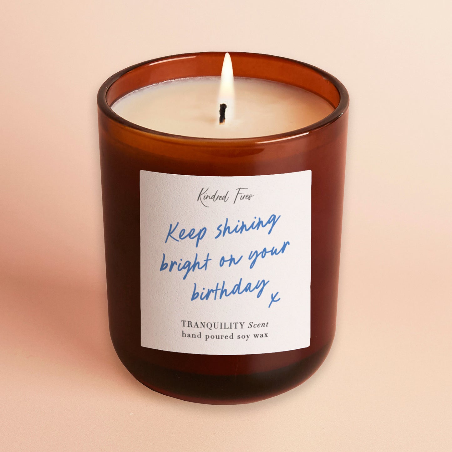 Shine Bright Script Amber Candle