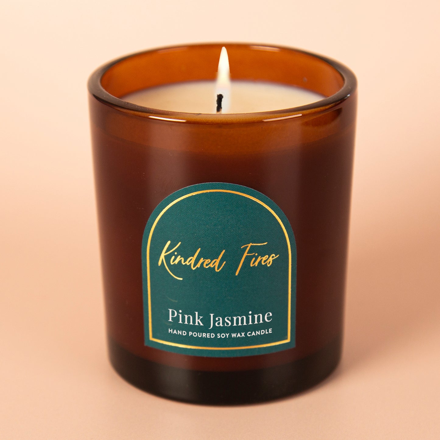 Pink Jasmine Scented Amber Candle