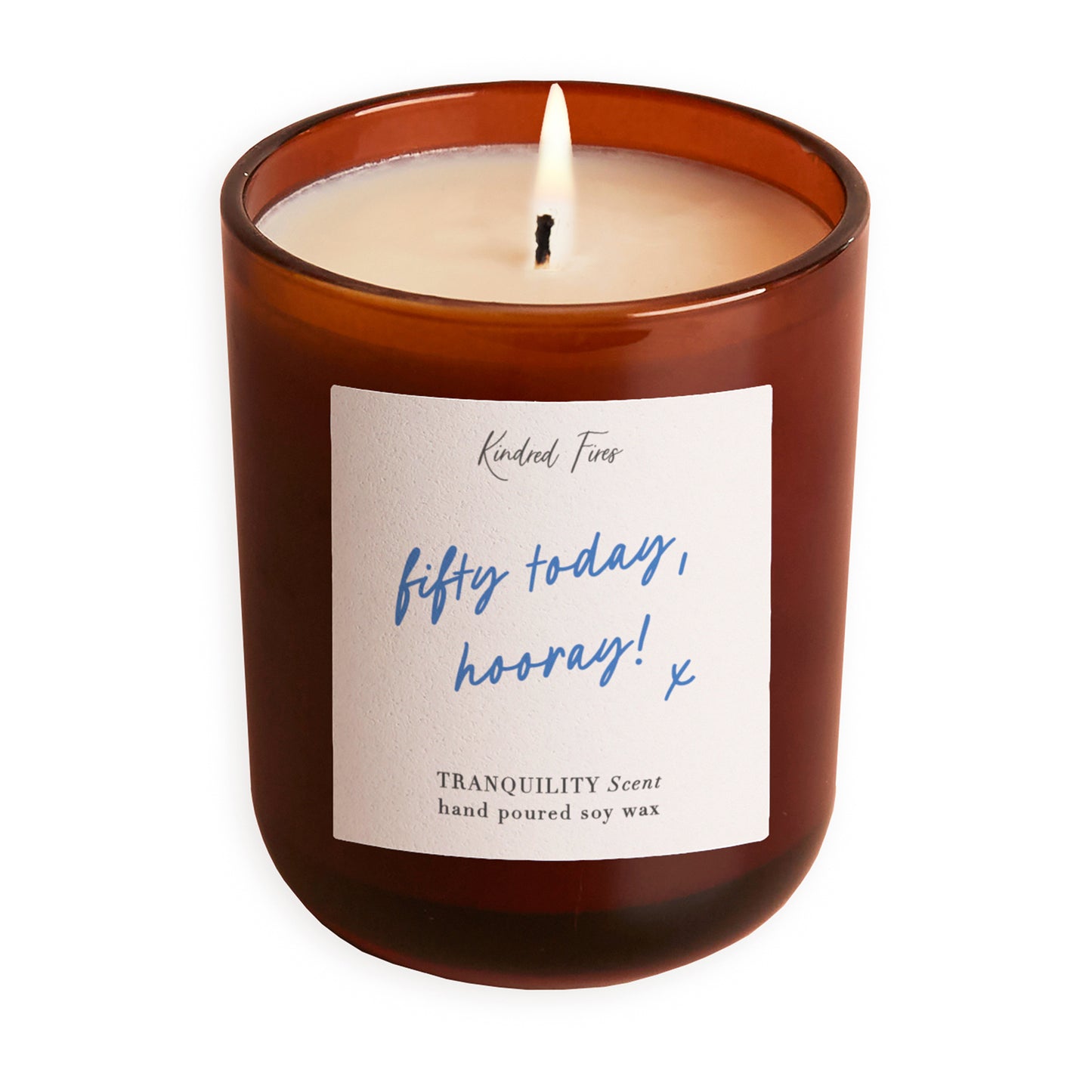 50th Birthday Gift Script Amber Candle