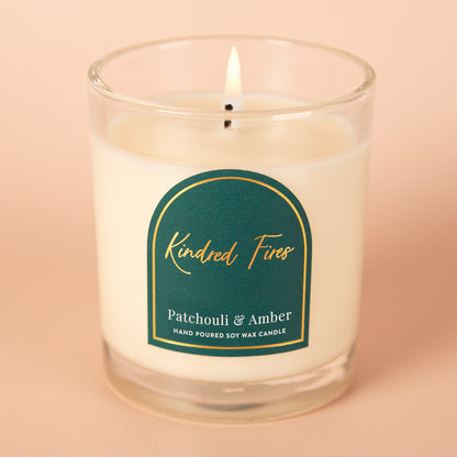 Patchouli & Amber Scented Clear Candle