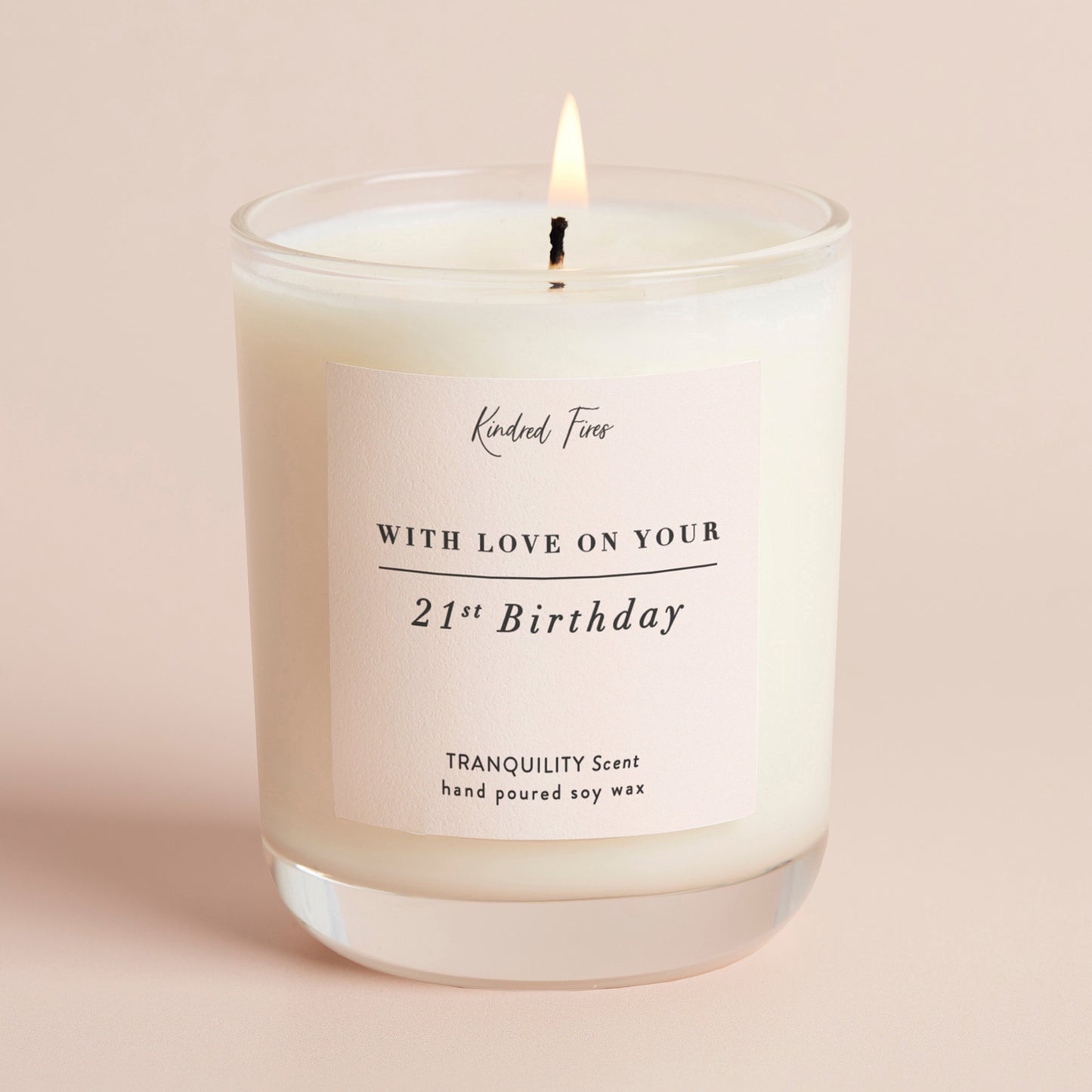 21st Birthday Gift With Love Clear Candle