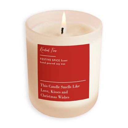 Smells Like Christmas Kisses Frosted Candle