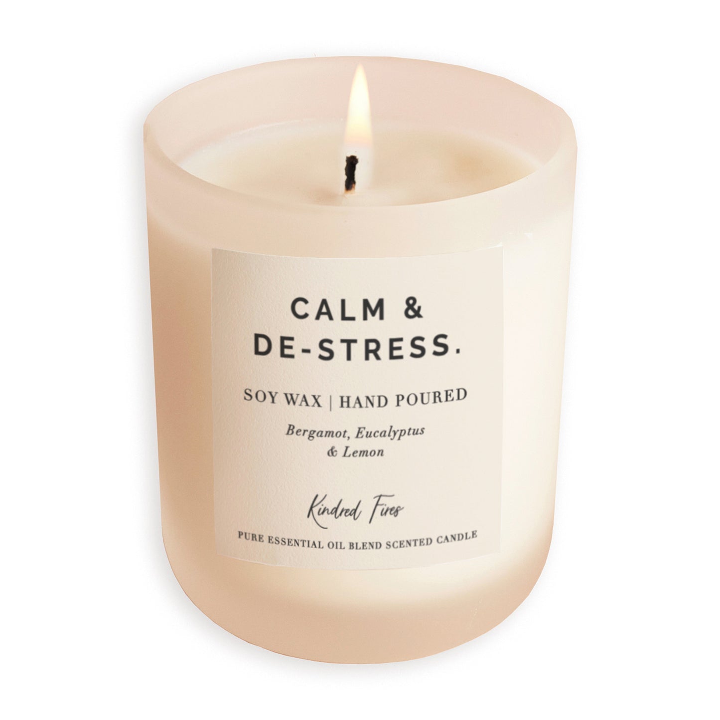 Calm & De Stress Essential Oil Blend Frosted Candle