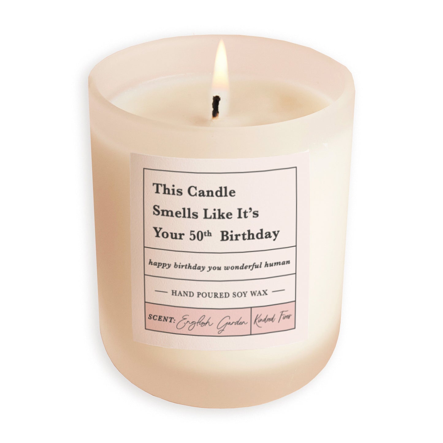 Smells Like 50th Birthday Gift Frosted Candle