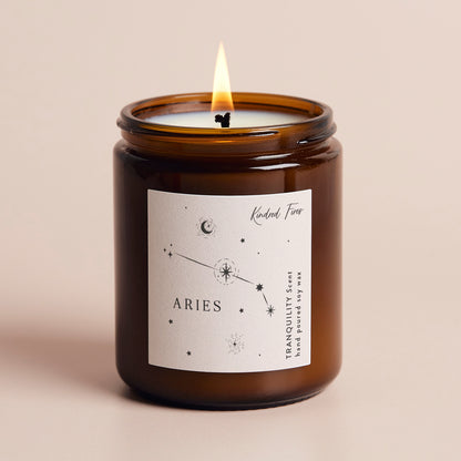 Aries Constellation Birthday Gift Jar Candle