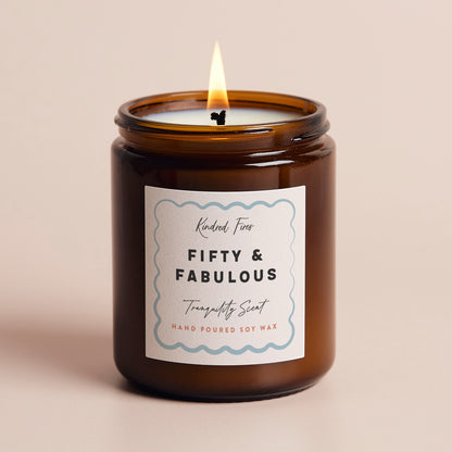 50th Birthday Gift Scallop Jar Candle