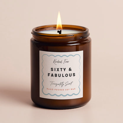 60th Birthday Gift Scallop Jar Candle