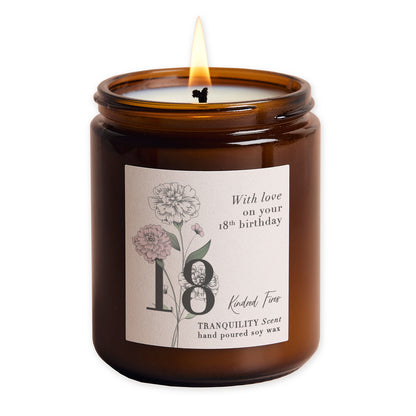 18th Birthday Gift Floral Jar Candle