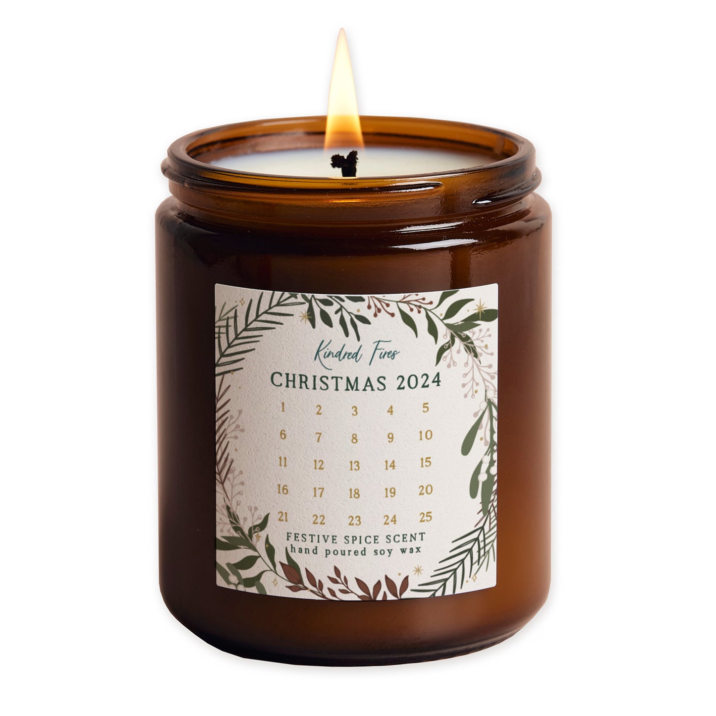 Botanical Advent Christmas Jar Candle