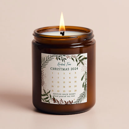 Botanical Advent Christmas Jar Candle