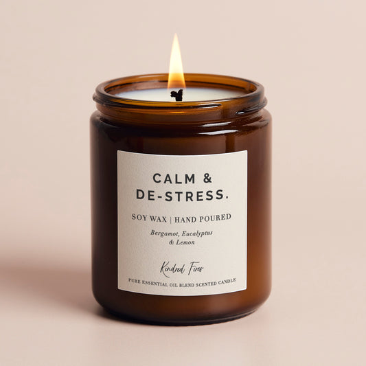 Calm & De Stress Essential Oil Blend Jar Candle