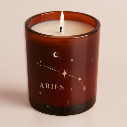 Aries Constellation Birthday Gift Glow Through Candle