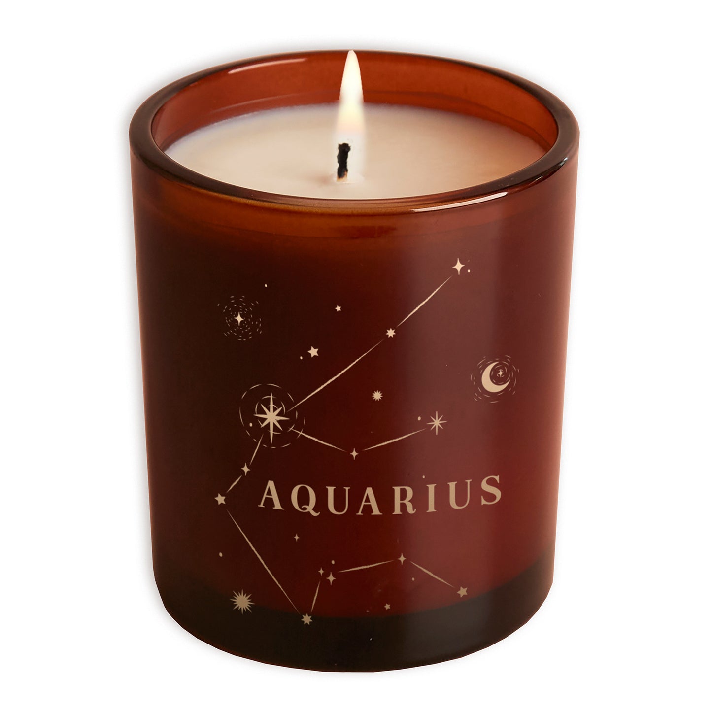 Aquarius Constellation Birthday Gift Glow Through Candle