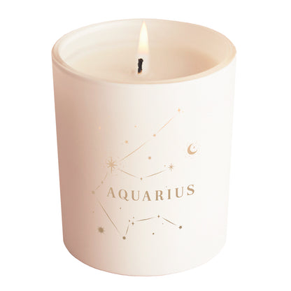 Aquarius Constellation Birthday Gift Glow Through Candle