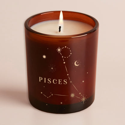 Pisces Constellation Birthday Gift Glow Through Candle