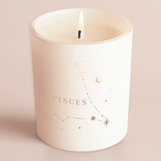 Pisces Constellation Birthday Gift Glow Through Candle