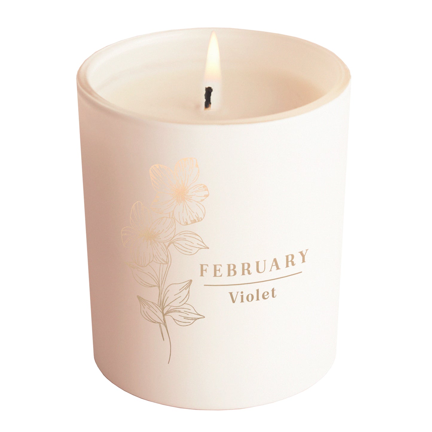 February Birth Flower Birthday Gift Glow Through Candle