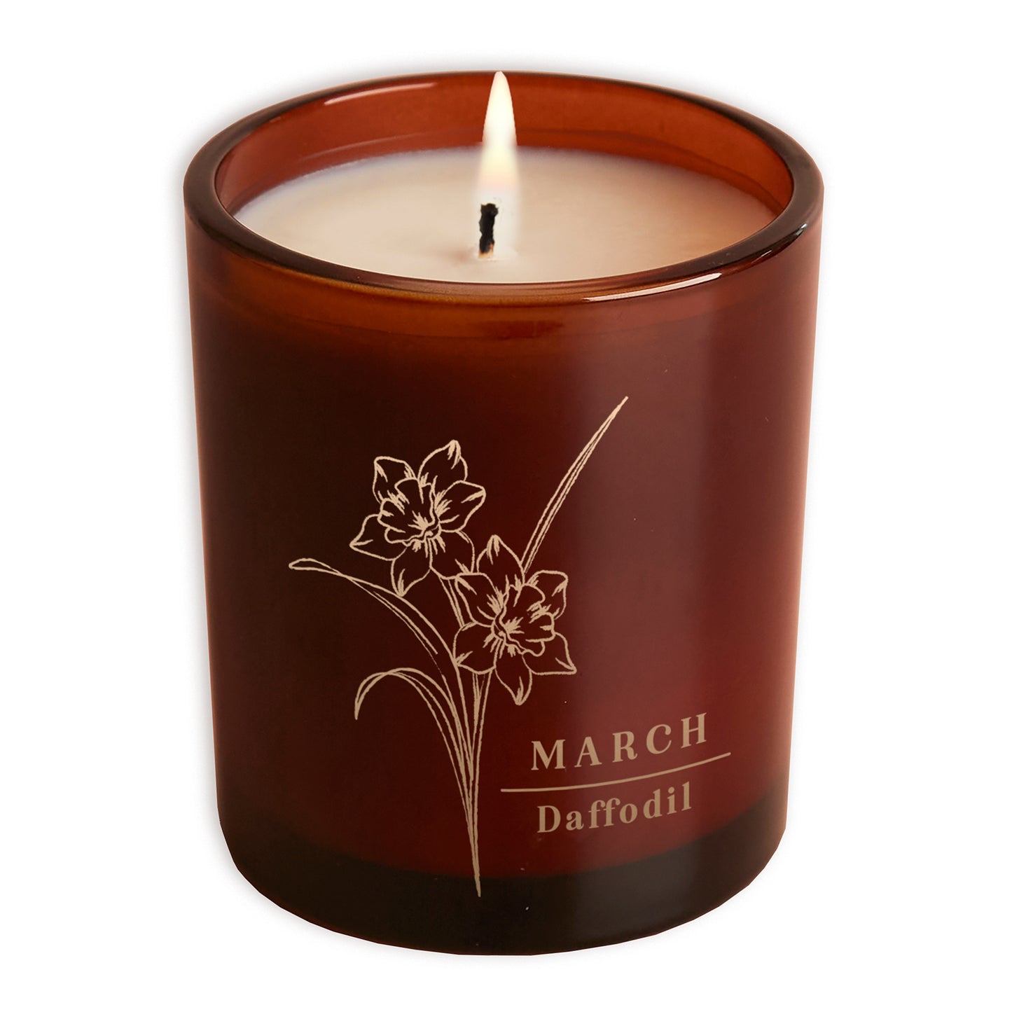 March Birth Flower Birthday Gift Glow Through Candle