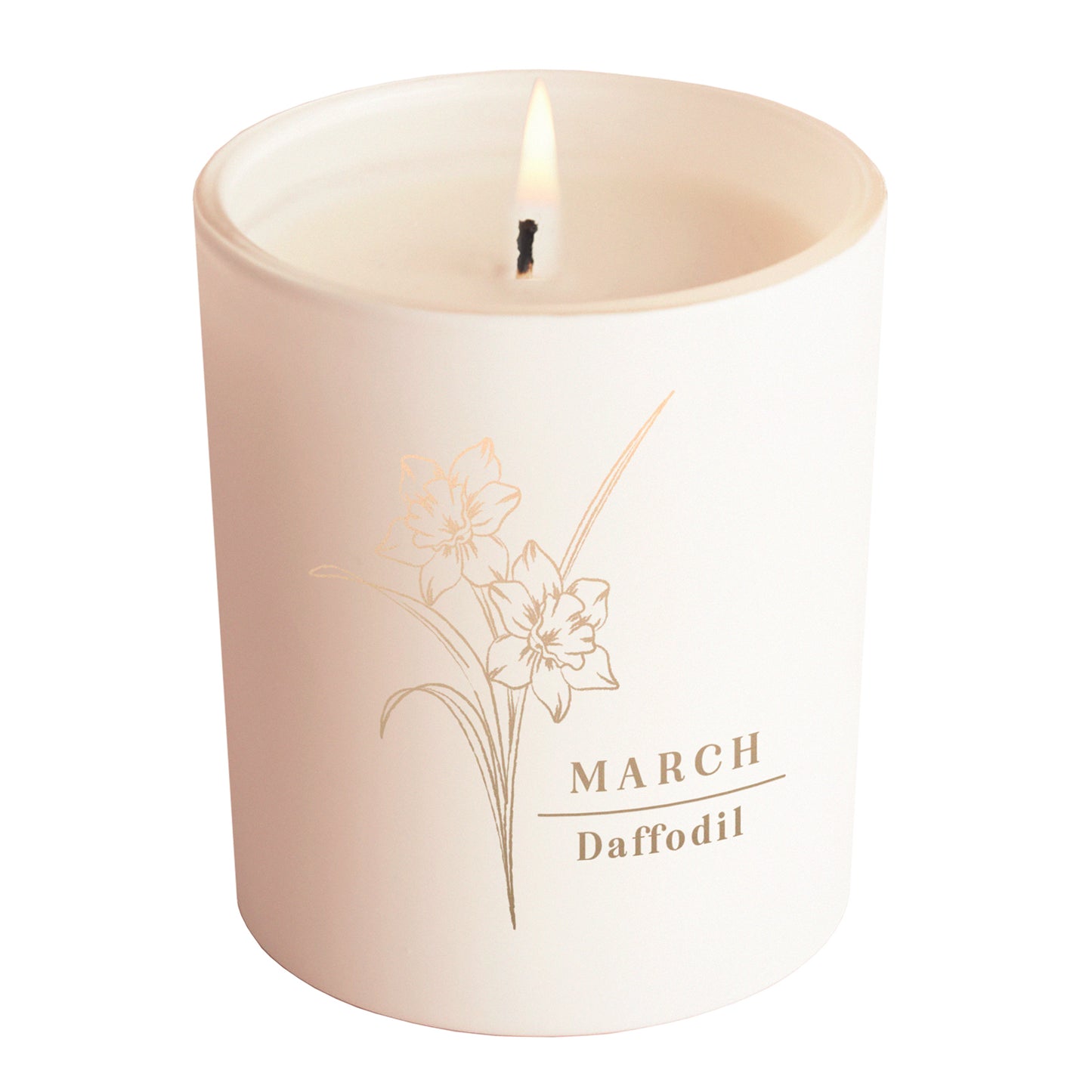 March Birth Flower Birthday Gift Glow Through Candle