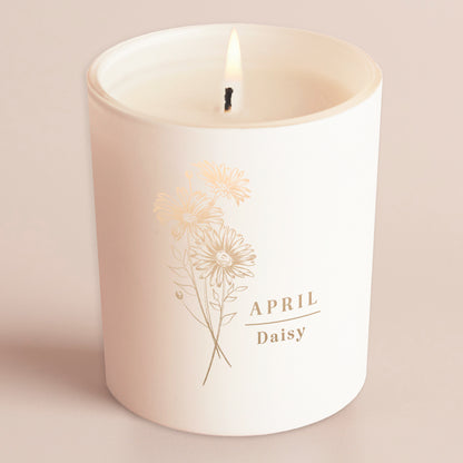 April Birth Flower Birthday Gift Glow Through Candle