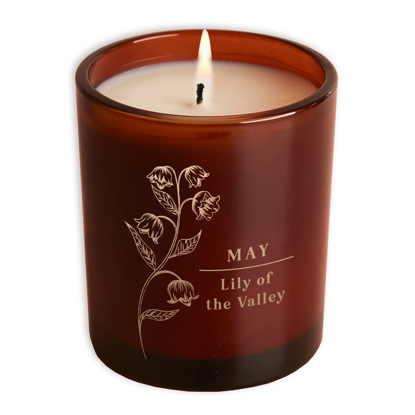 May Birth Flower Birthday Gift Glow Through Candle