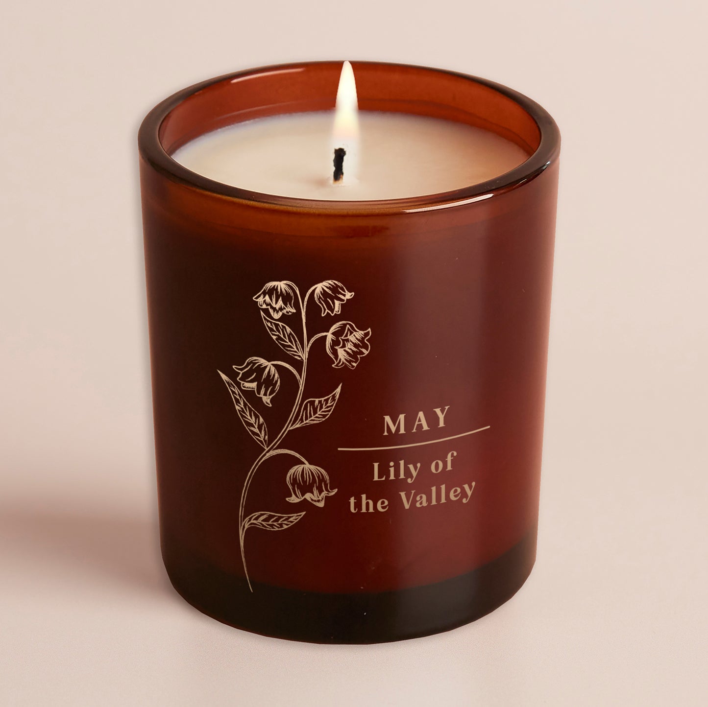 May Birth Flower Birthday Gift Glow Through Candle