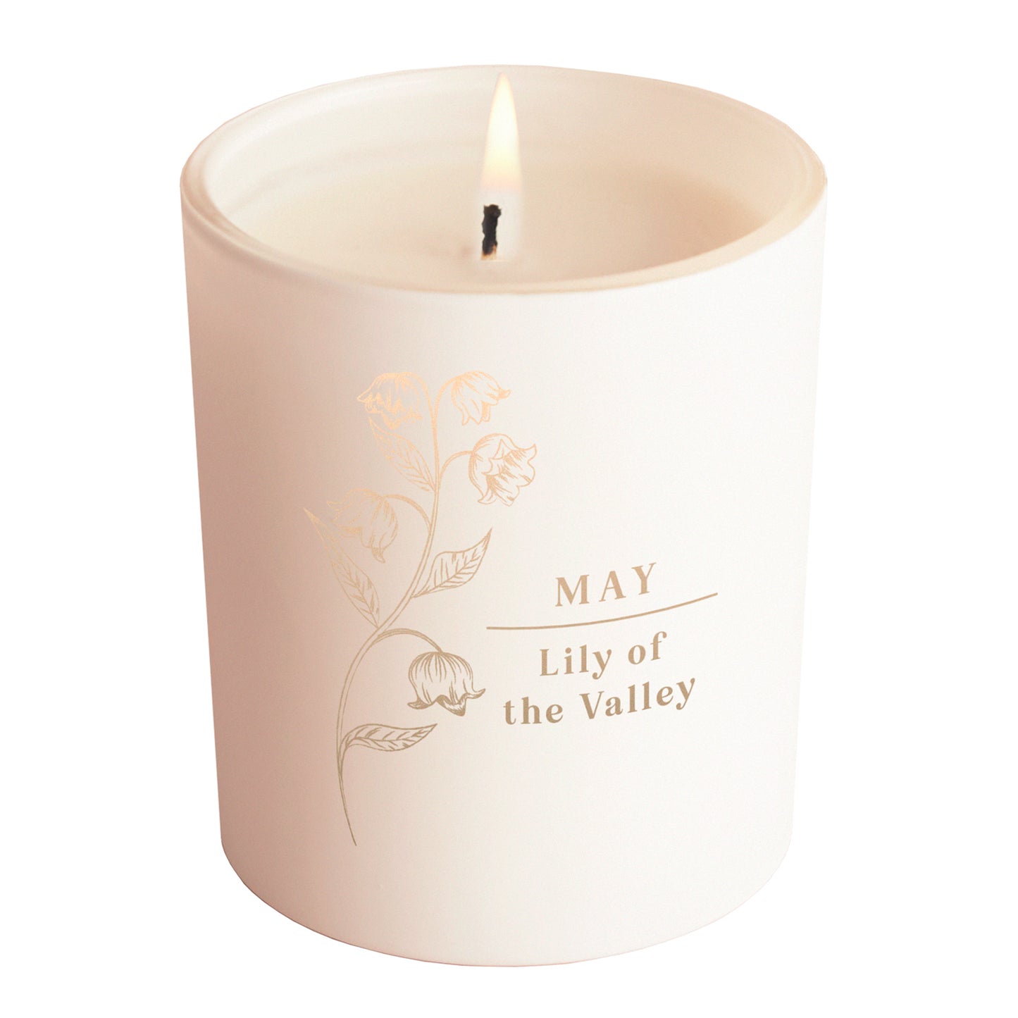 May Birth Flower Birthday Gift Glow Through Candle