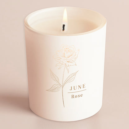 June Birth Flower Birthday Gift Glow Through Candle