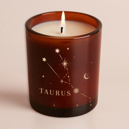 Taurus Constellation Birthday Gift Glow Through Candle