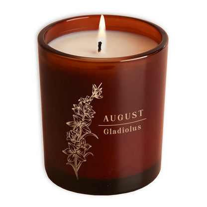 August Birth Flower Birthday Gift Glow Through Candle