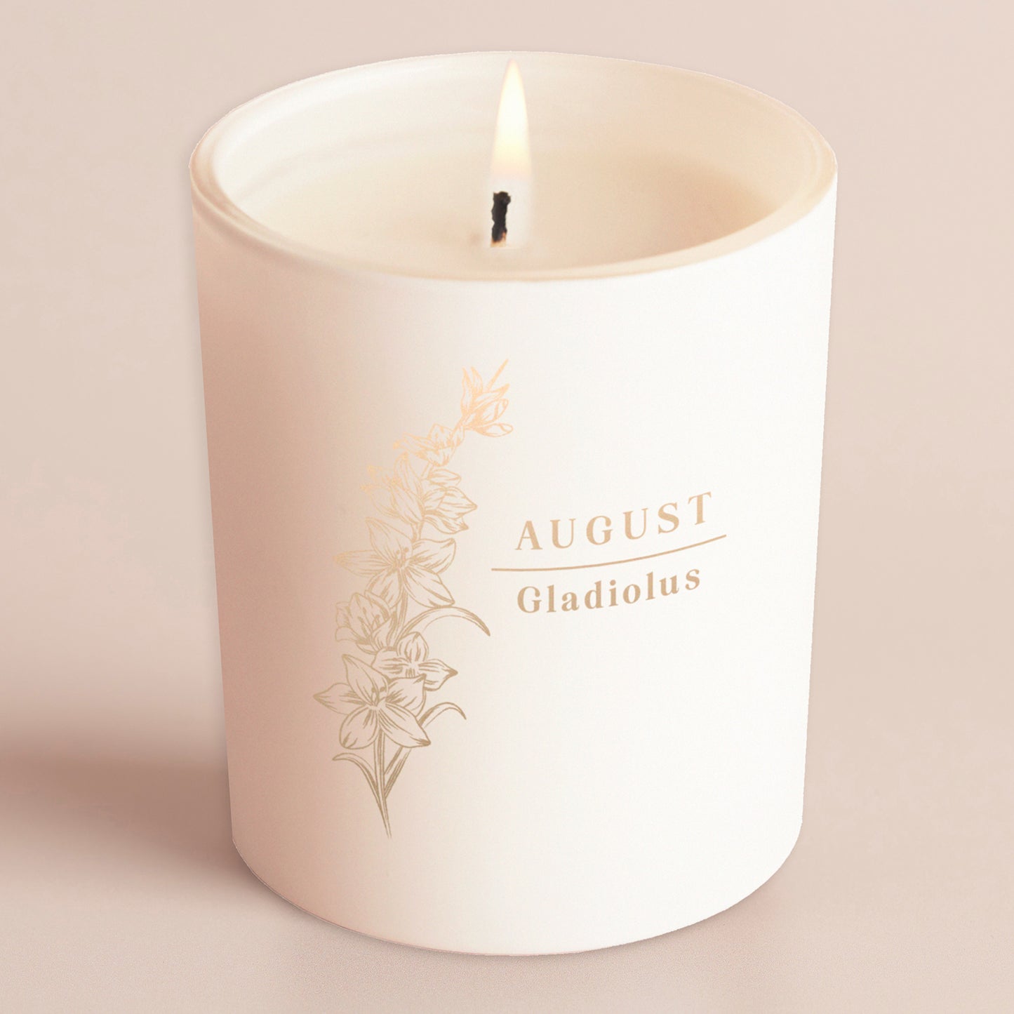 August Birth Flower Birthday Gift Glow Through Candle