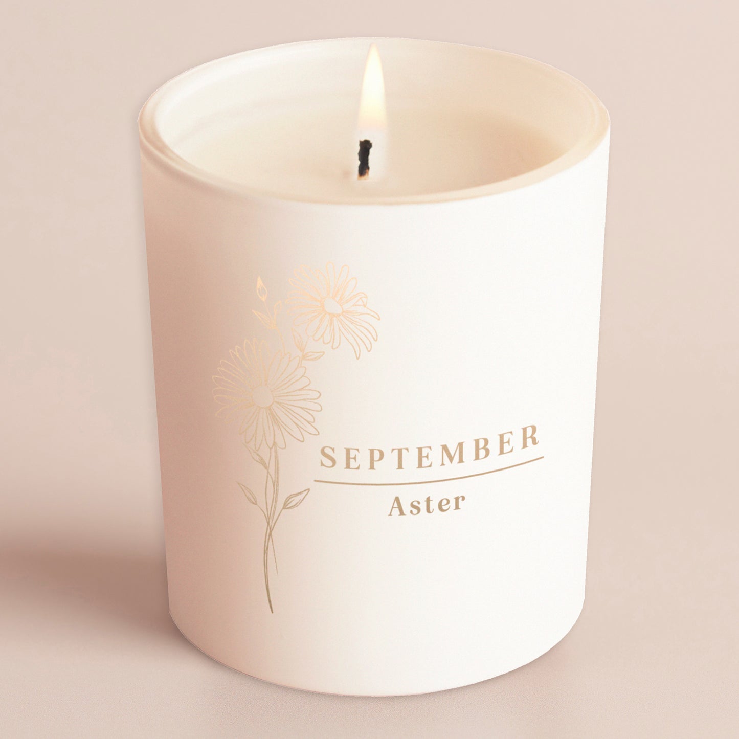 September Birth Flower Birthday Gift Glow Through Candle