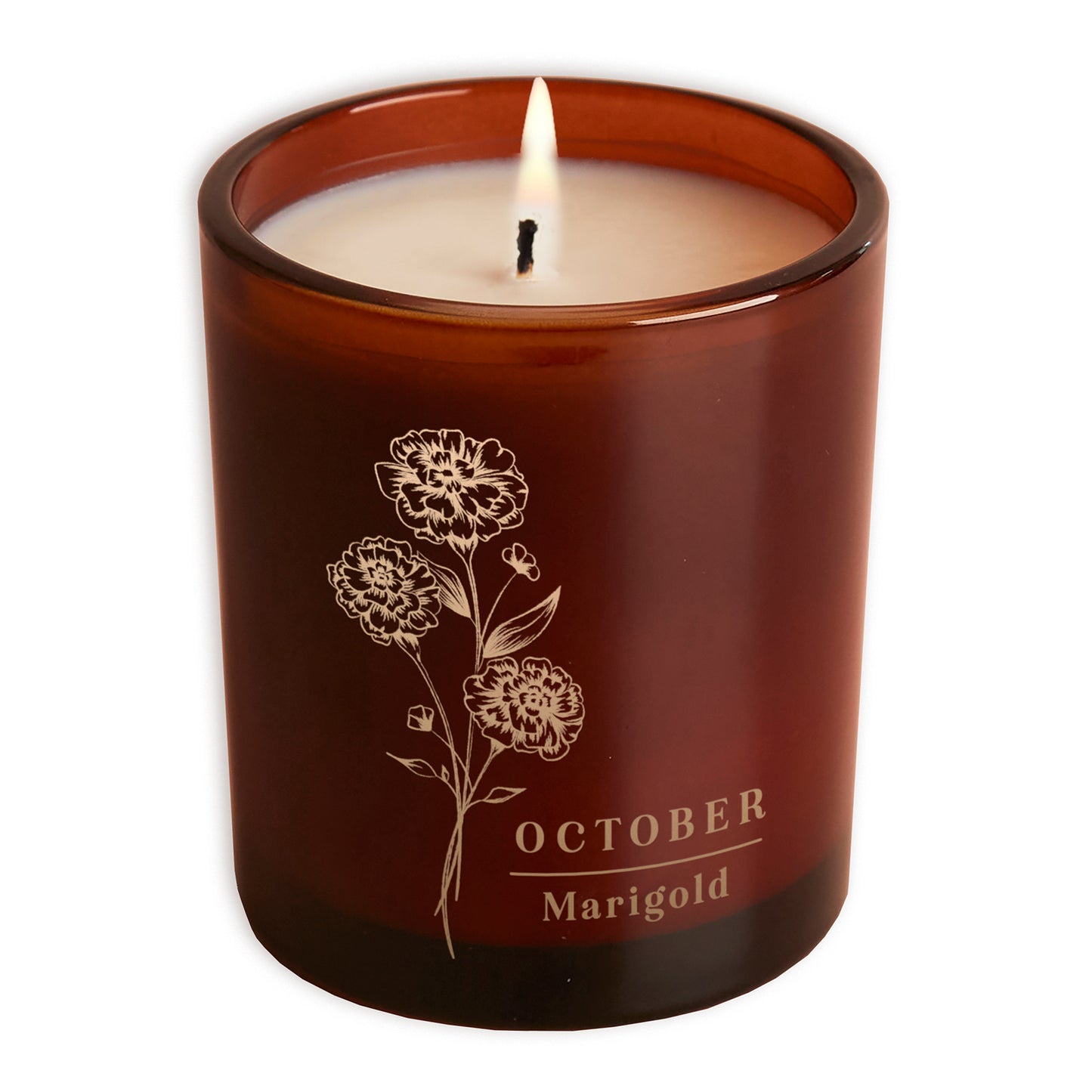 October Birth Flower Birthday Gift Glow Through Candle