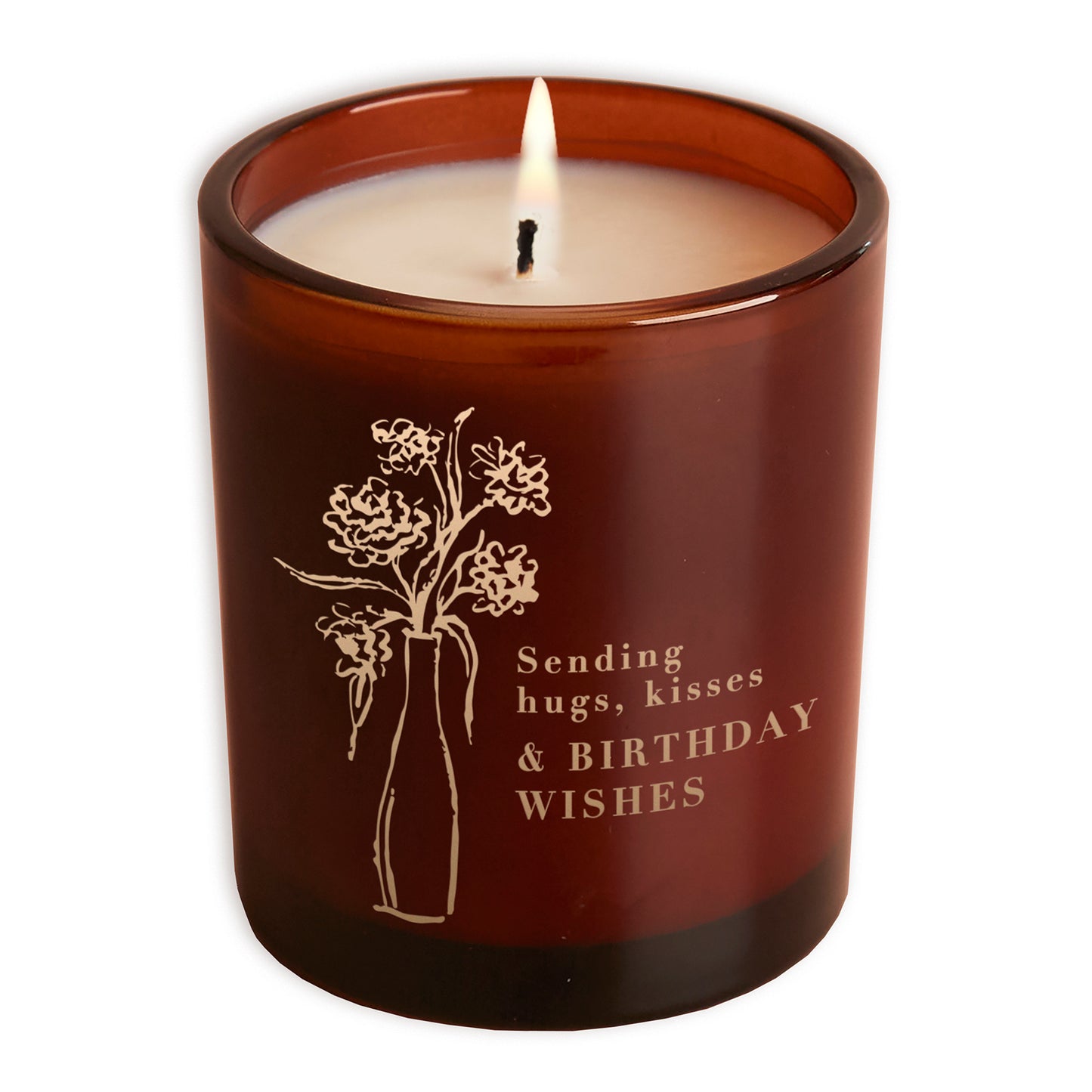 Hugs Kisses Floral Glow Through Candle