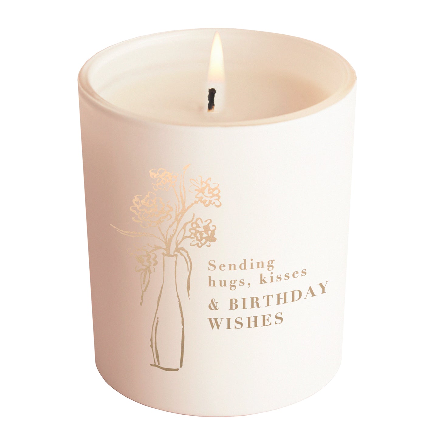 Hugs Kisses Floral Glow Through Candle