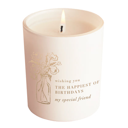 Special Friend Floral Glow Through Candle