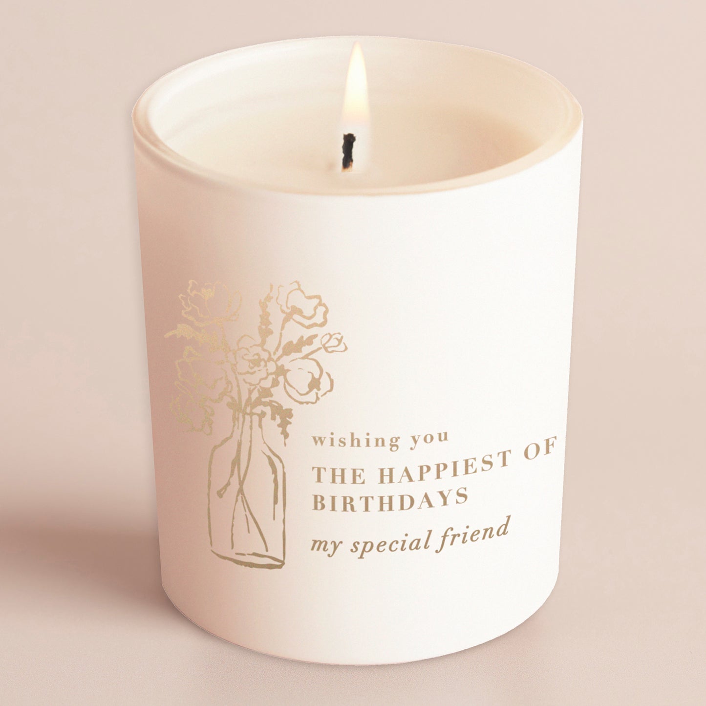 Special Friend Floral Glow Through Candle