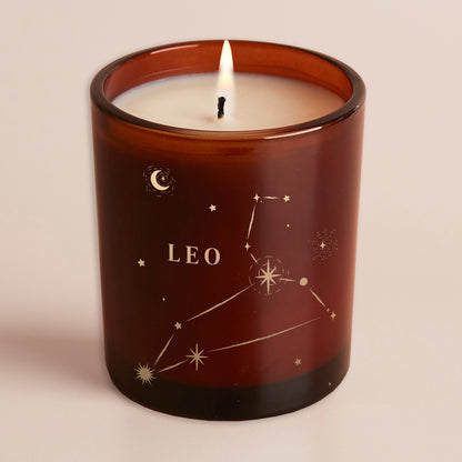 Leo Constellation Birthday Gift Glow Through Candle