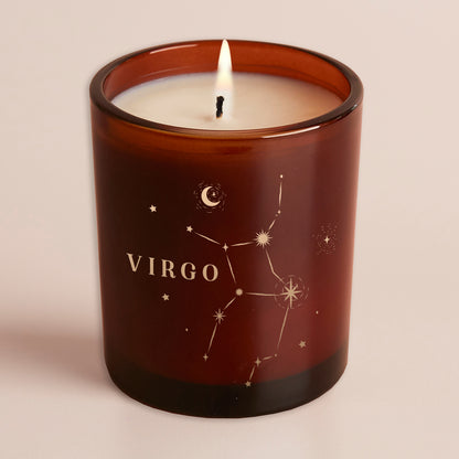 Virgo Constellation Birthday Gift Glow Through Candle