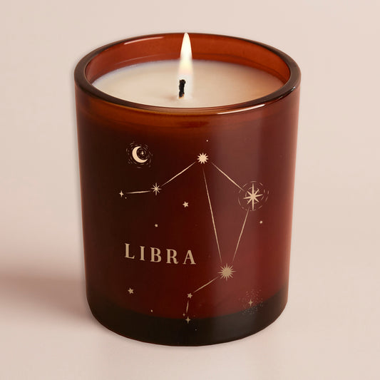 Libra Constellation Birthday Gift Glow Through Candle