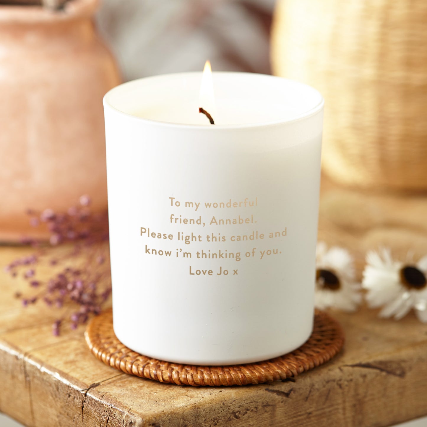 Girlfriend Anniversary Gift Personalised Candle