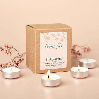 Pink Jasmine Scented Soy Wax Tealights