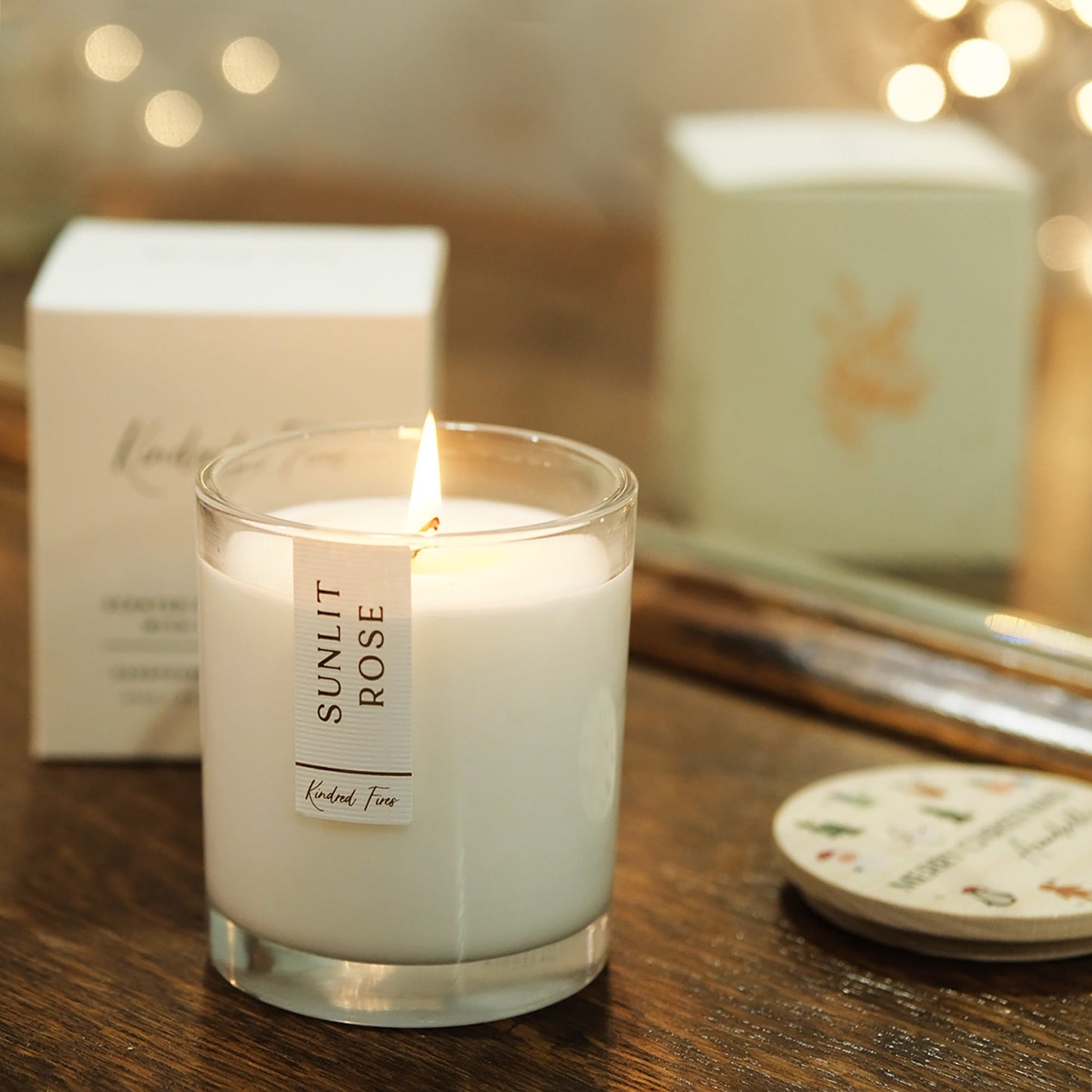 Personalised White Dove Christmas Scented Candle with Lid